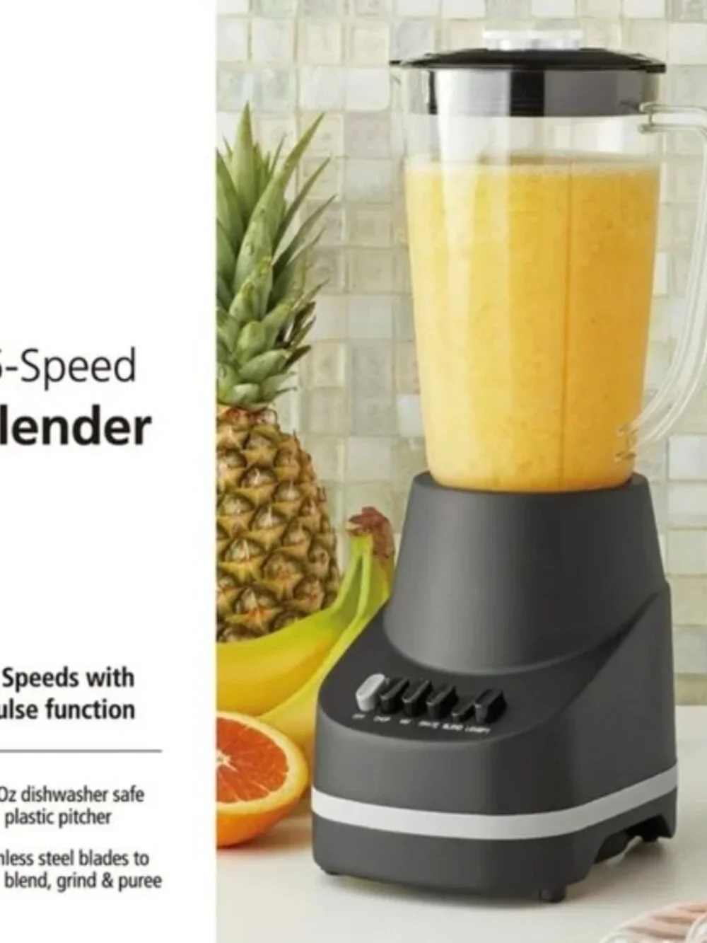 Mainstays 6-Speed Blender | 48oz Jar, 360W Motor, Stainless Blades
